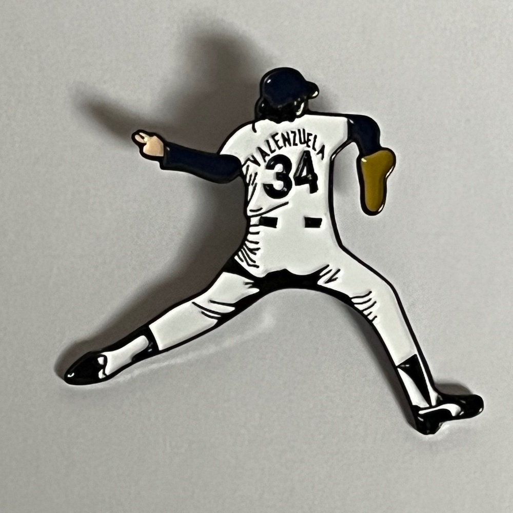 LA Dodgers Valenzuela 34 Hat Pin Pins Hats Baseball Fitted New Era Blue White